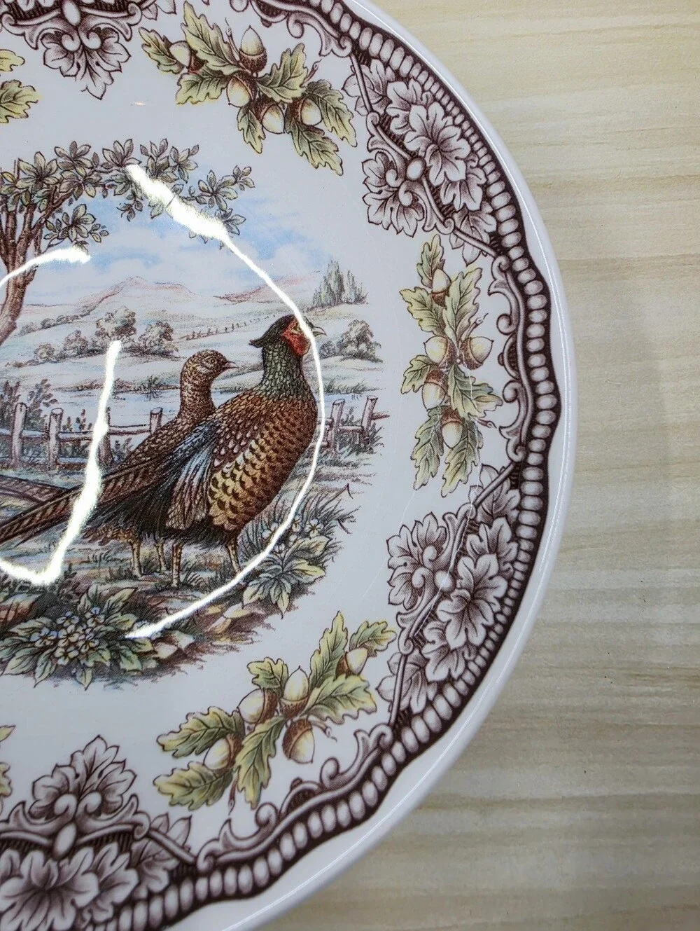 Victorian English Pottery Homeland Pattern Cereal Soup Bowl Edward Challinar